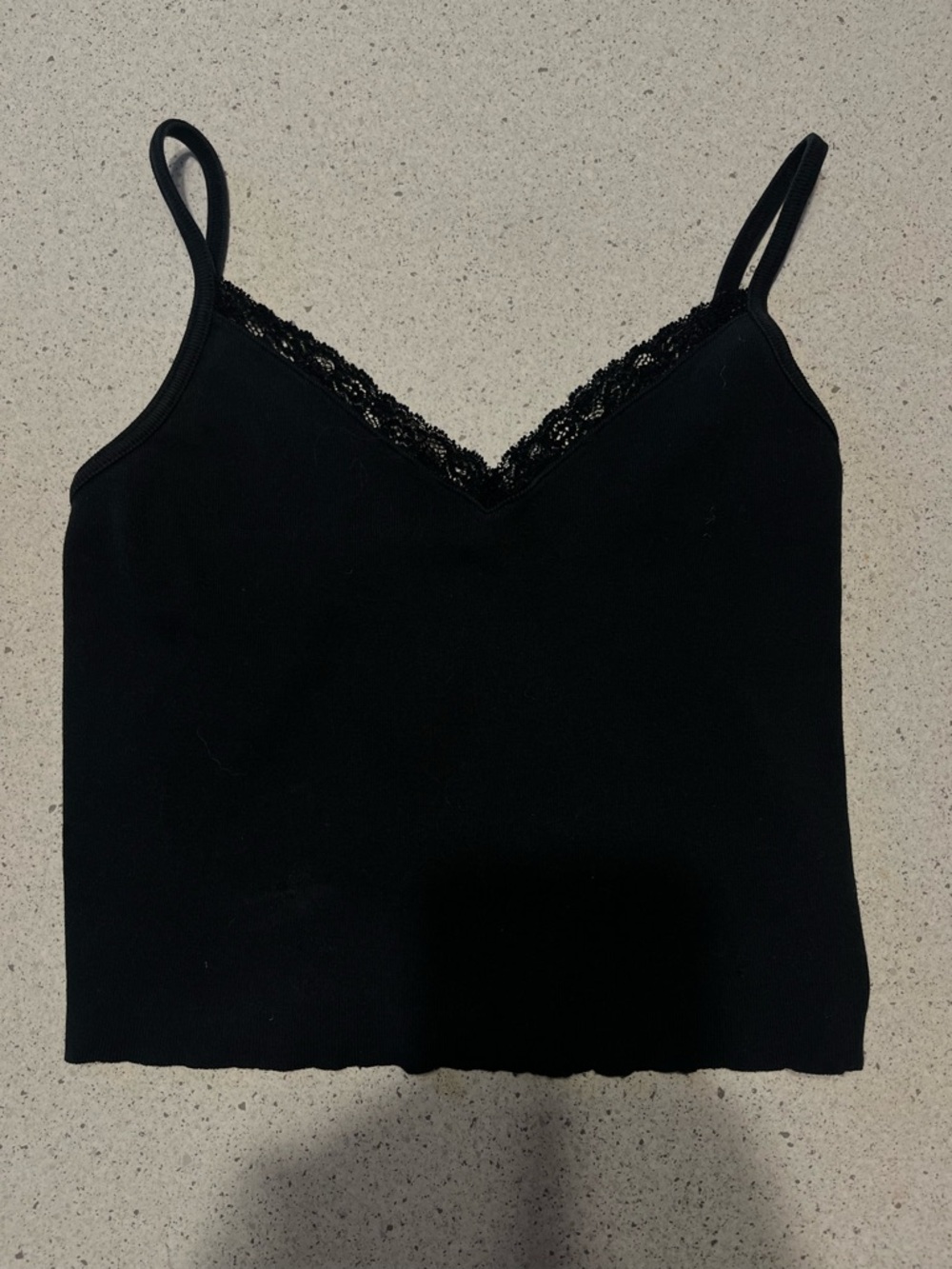 Brandy Melville Black Lace Trim Camisole Tank Top